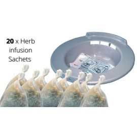 AUS Portable Hemorrhoid Therapy Toilet Sitz Bath Bidet Tub Postpartum Patient:Herbal Angel 20 Pack and FREE Sitz bath Graphite